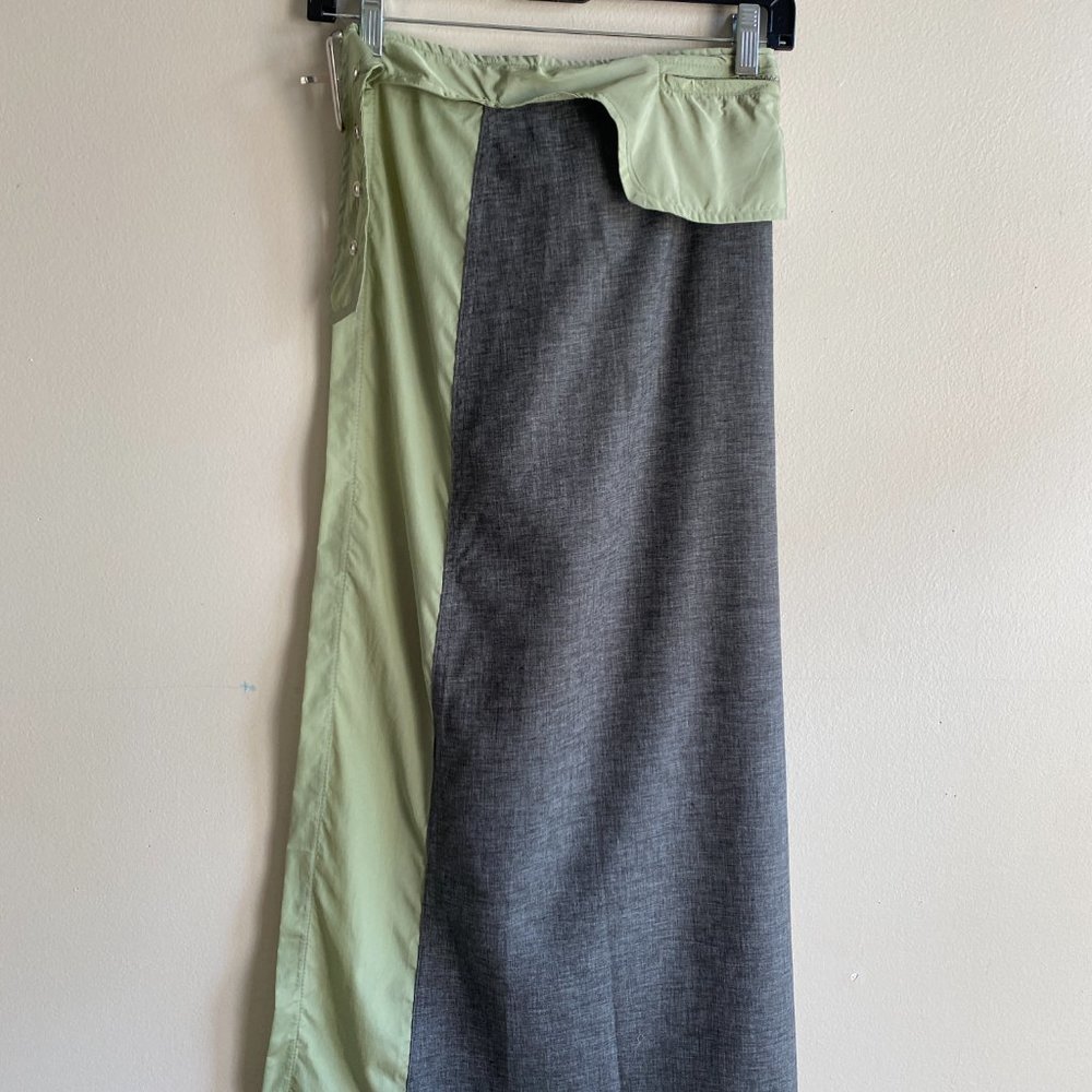 Custo Barcelona Green and Gray Designer Maxi Skirt Set of Two Pieces - Picture 2 of 10